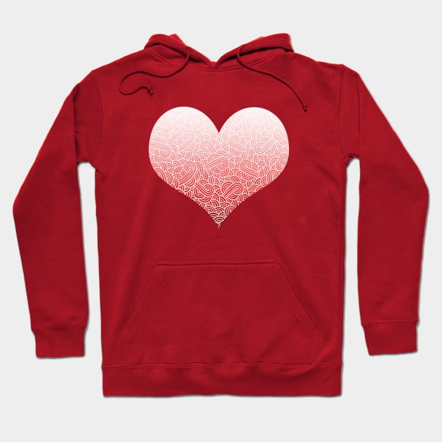 Ombre red and white swirls doodles heart Hoodie by Savousepate